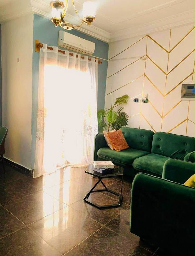 Salon en velours vert émeraude